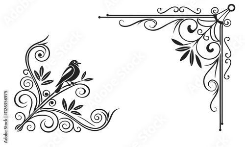 Ornate floral frame featuring an abstract design