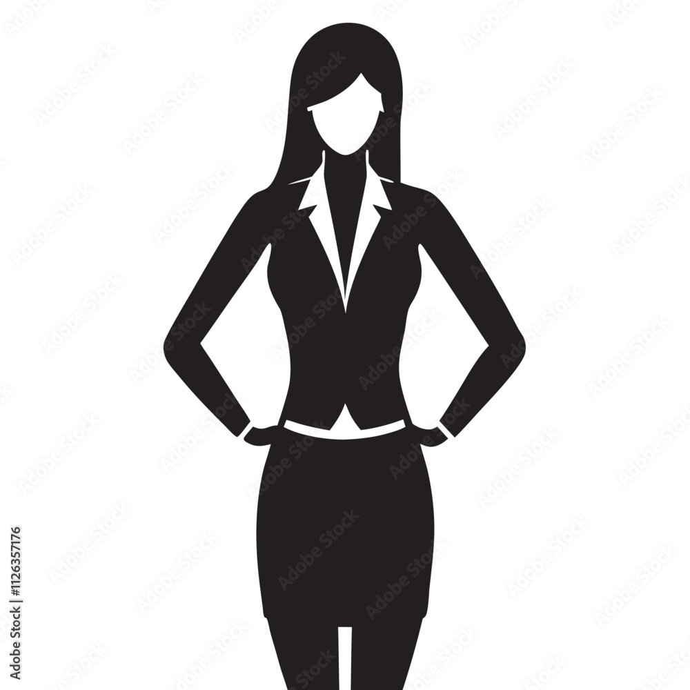 Fototapeta premium Business woman presentation silhouette 
