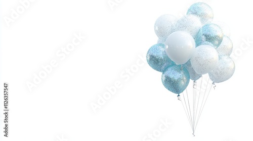 Wallpaper Mural Collection of white and blue balloons floating in the sky, ideal for celebrations, parties, joyful occasions. create festive uplifting atmosphere with these colorful balloons. Torontodigital.ca