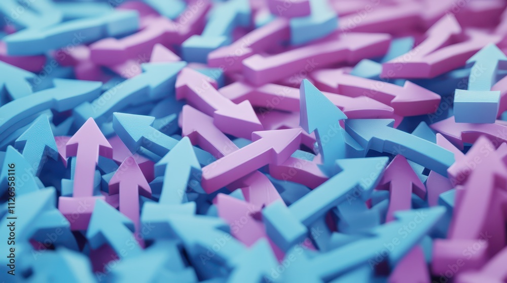 Mesmerizing collection of vibrant blue and pink paper arrows, stunning display of creativity craftsmanship Mesmerizing collection of vibrant blue and pink paper arrows, stunning display of creativity craftsmanship