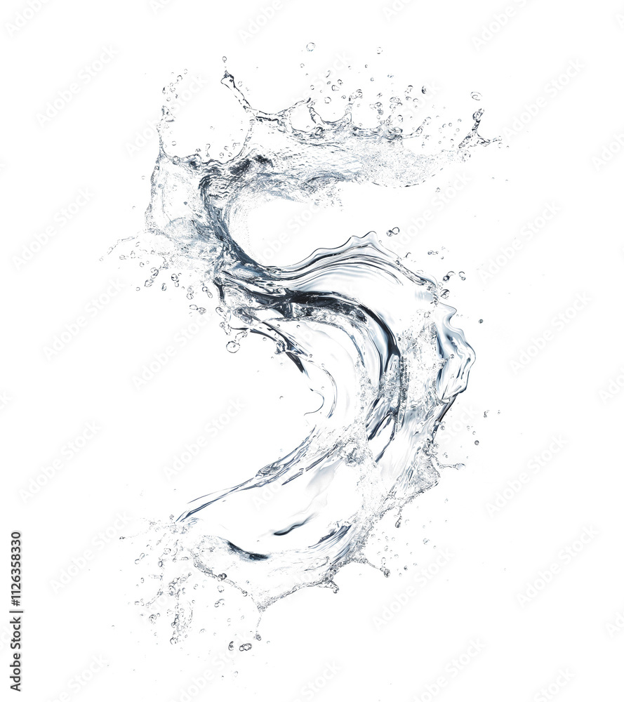 Blue water or wave splash isolated on transparent background png 