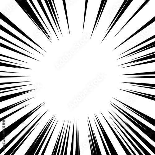 Japanese manga material: Concentrated line Thin type with thick line Horizontal oval space