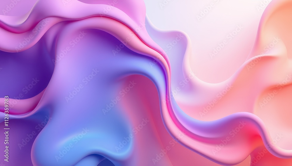Fototapeta premium Abstract Pastel Pink Purple Fluid Wave Design
