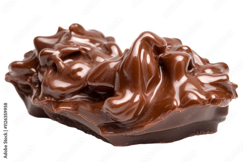 a chocolate covered candy on a white background a chocolate covered candy on a white background