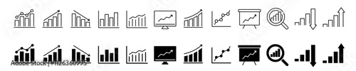 Graph diagram up icon