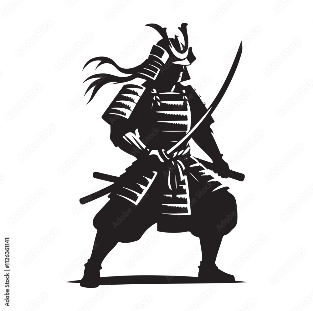 samurai warrior vector Silhouette illustration
