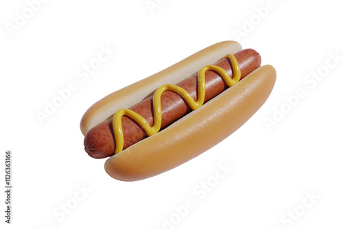 a hot dog with mustard on it photo