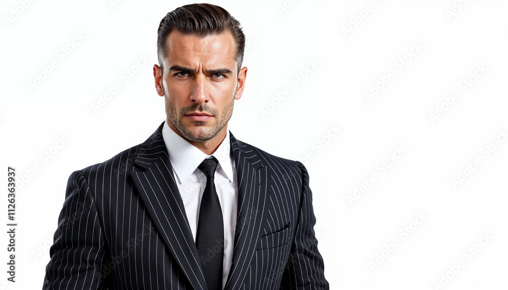 A sharp portrait of an Italian mafia man in a pinstriped suit, exuding authority and power.
A sharp portrait of an Italian mafia man in a pinstriped suit, exuding authority and power.