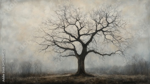 Wallpaper Mural Autumn tree cold day. Generative AI Torontodigital.ca