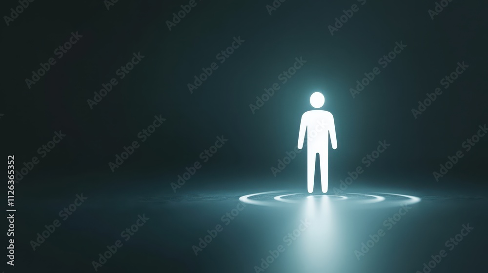 Person within a circle, exploring minimalist concepts in visual art and design Person within a circle, exploring minimalist concepts in visual art and design