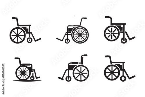 Wheel Chair silhouette illustration
