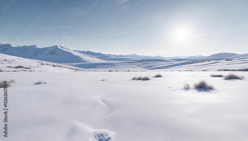 Minimalist landscape of a white snowy field under a clear sky, spacious, serene, tranquil, stark Minimalist landscape of a white snowy field under a clear sky, spacious, serene, tranquil, stark