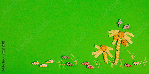Wallpaper Mural Pasta. Various kinds of uncooked pasta and noodles over wooden background Torontodigital.ca