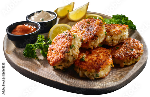 Crab Cakes. isolated