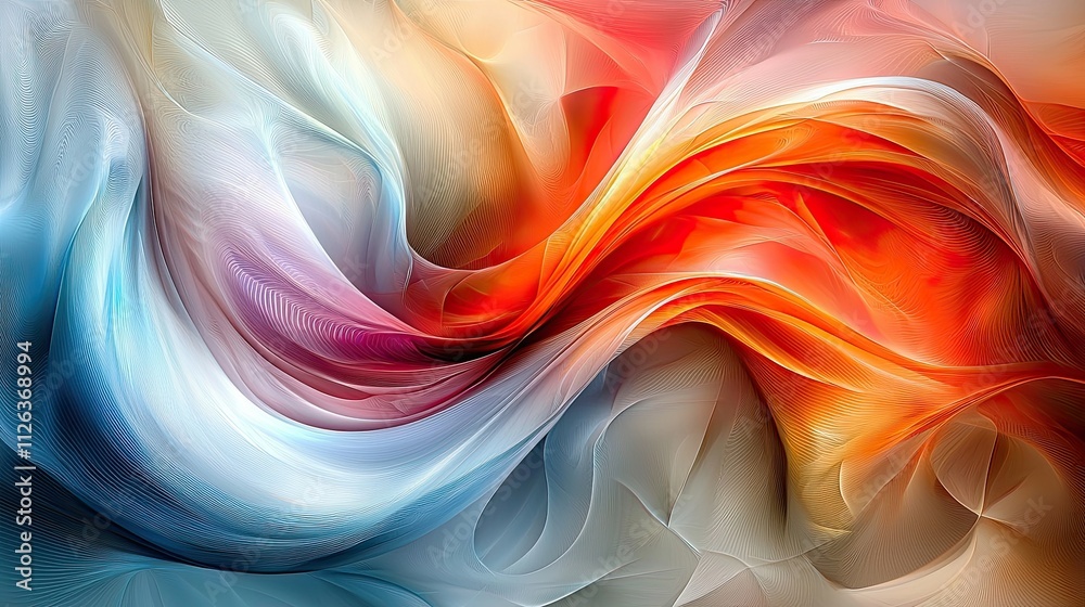 Abstract swirling colors creating a dynamic visual experience in vibrant shades of red, orange, blue, and white Abstract swirling colors creating a dynamic visual experience in vibrant shades of red, orange, blue, and white