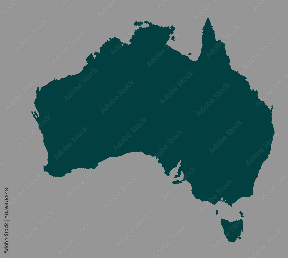 Fototapeta premium Detailed Political Map of Australia with States and Territories
