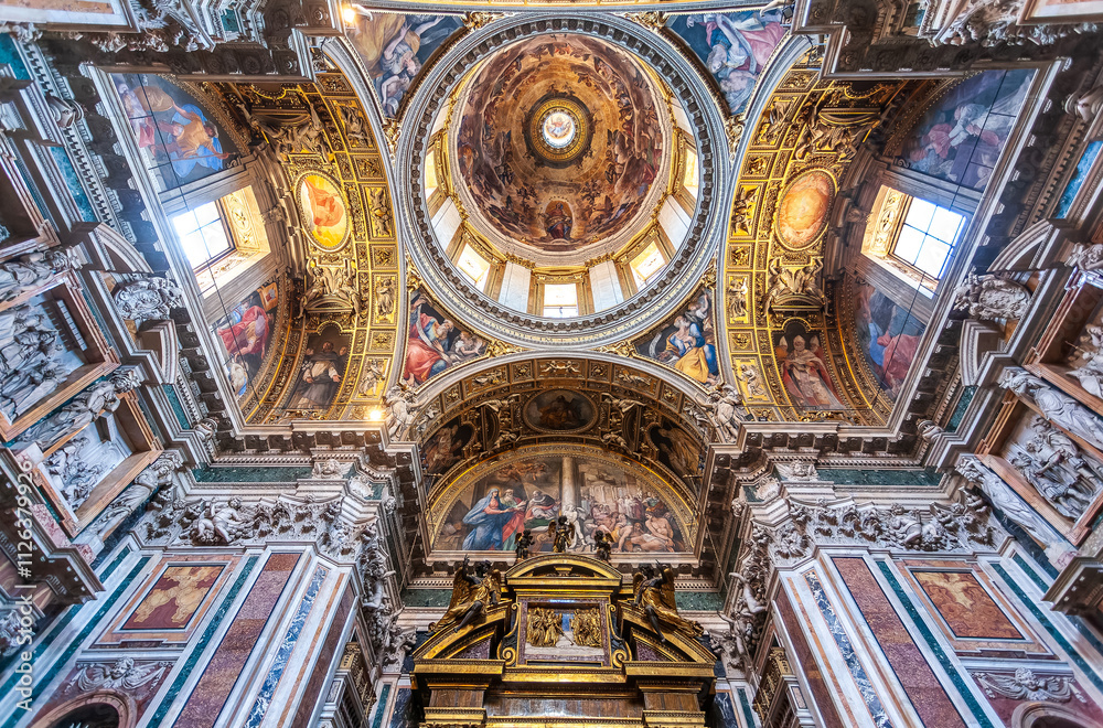 Rome, Italy, July 22 2017, Discovering Borghese Chapel's Beauty in Santa Maria Maggiore