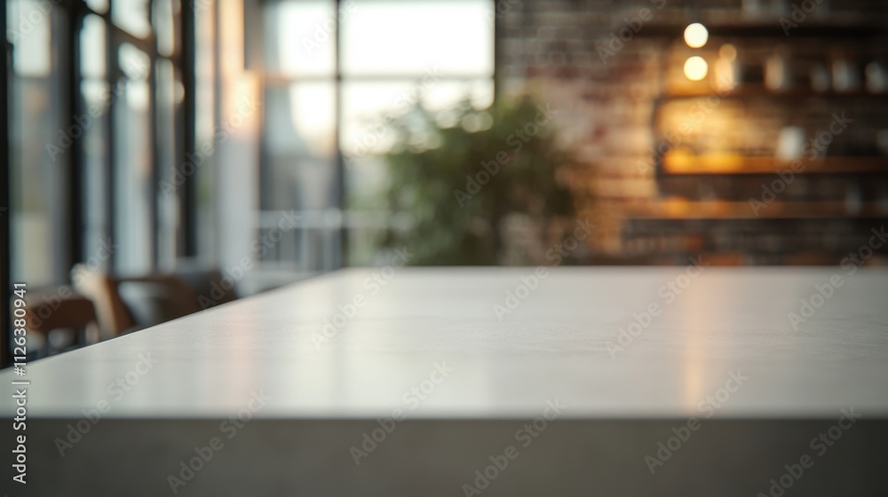 Empty white table kitchen. Generative AI Empty white table kitchen. Generative AI
