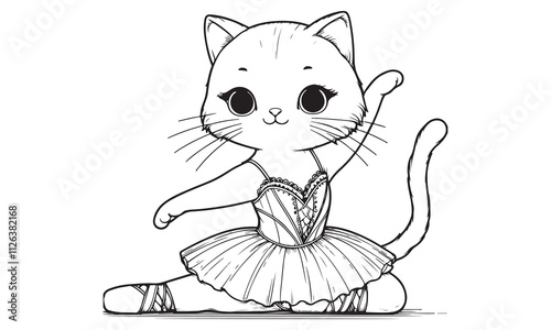 A cute cartoon kitten sitting on a colorful background, a playful vector illustration for pet lovers