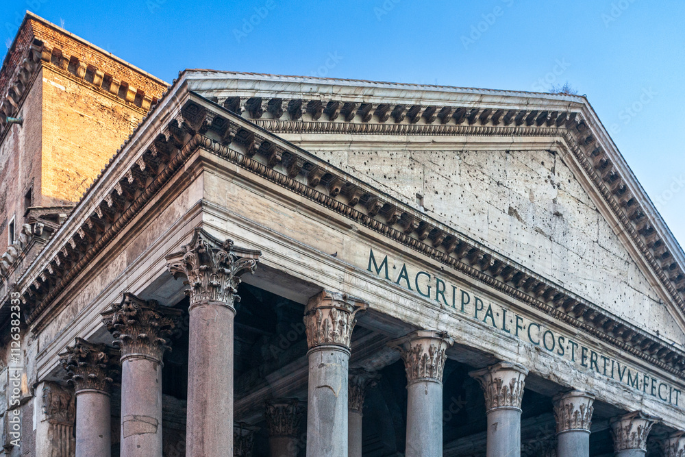 Visiting the Historic Pantheon in Rome, Italy During a Clear Afternoon Visiting the Historic Pantheon in Rome, Italy During a Clear Afternoon