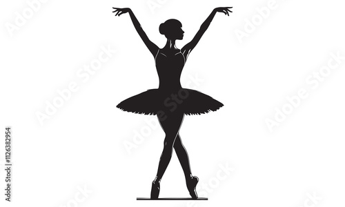 Ballet Dancer Silhouette in Elegant Pose