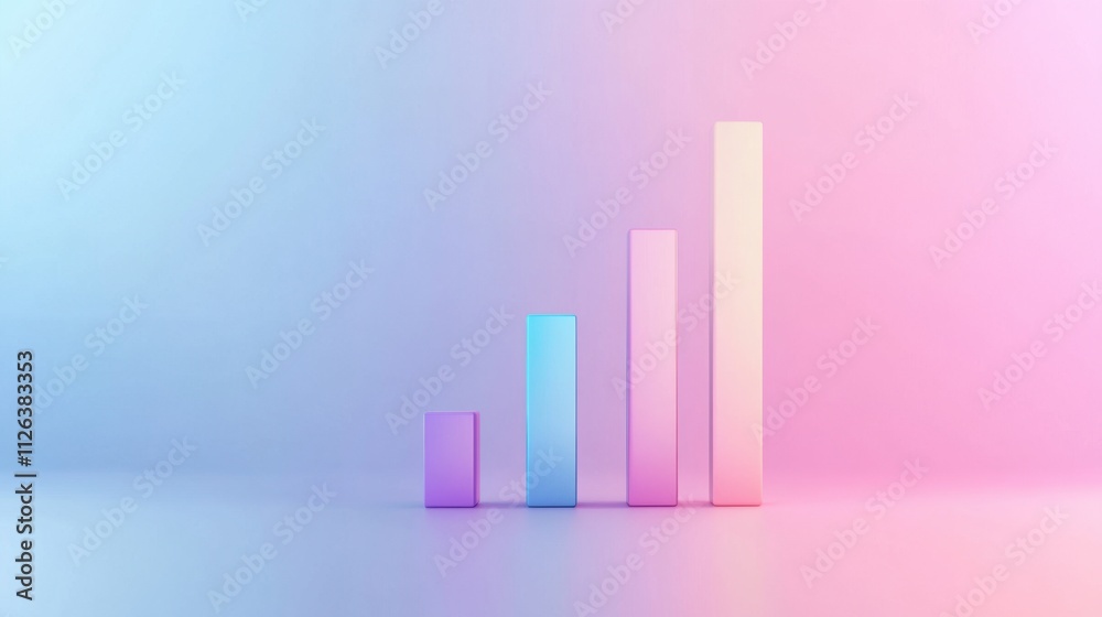 A colorful bar graph representing growth, with bars in varying heights on a gradient background of blue and pink. A colorful bar graph representing growth, with bars in varying heights on a gradient background of blue and pink.