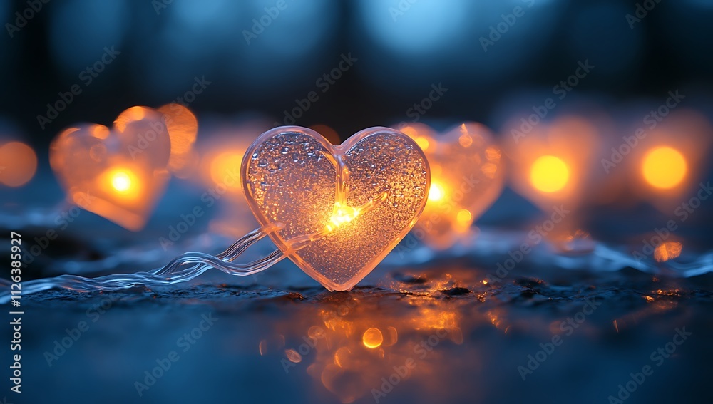 Fototapeta premium heart-shaped light string Happy Valentine’s Day