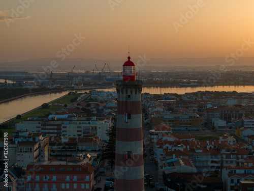 Farol de Aveiro en la freguesia de Gafanha da Nazaré, municipio Ílhavo, Portugal photo