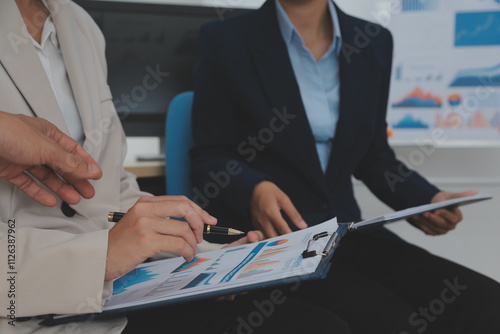 Business Documents, Auditor businesswoman checking searching document legal prepare paperwork or report for analysis TAX time,accountant Documents data contract partner deal in workplace office