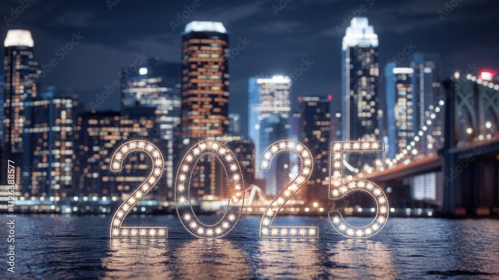 Fototapeta premium Luminous Dreams of New Year 2025