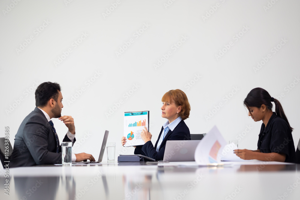 Business meeting - Group of friends meeting at home. Diverse business people asian woman and caucasian man discussion in corporate meeting at conference room Business meeting - Group of friends meeting at home. Diverse business people asian woman and caucasian man discussion in corporate meeting at conference room