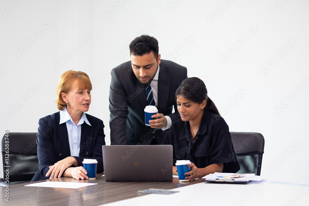 Business meeting - Group of friends meeting at home. Diverse business people asian woman and caucasian man discussion in corporate meeting at conference room Business meeting - Group of friends meeting at home. Diverse business people asian woman and caucasian man discussion in corporate meeting at conference room