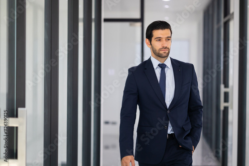 Portrait of Confident successful business people woking in office. rich confident business man owner in office.