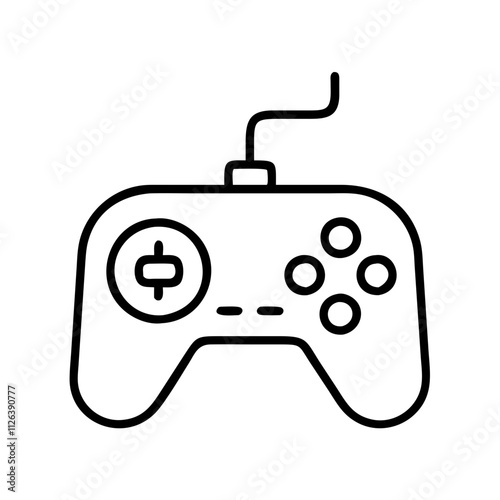 gamecontrollericon, technology vector icon, electronic vector illustration - black outline icon of gamecontrollersymbolizing technology, electronic, and evolution in simple design. photo