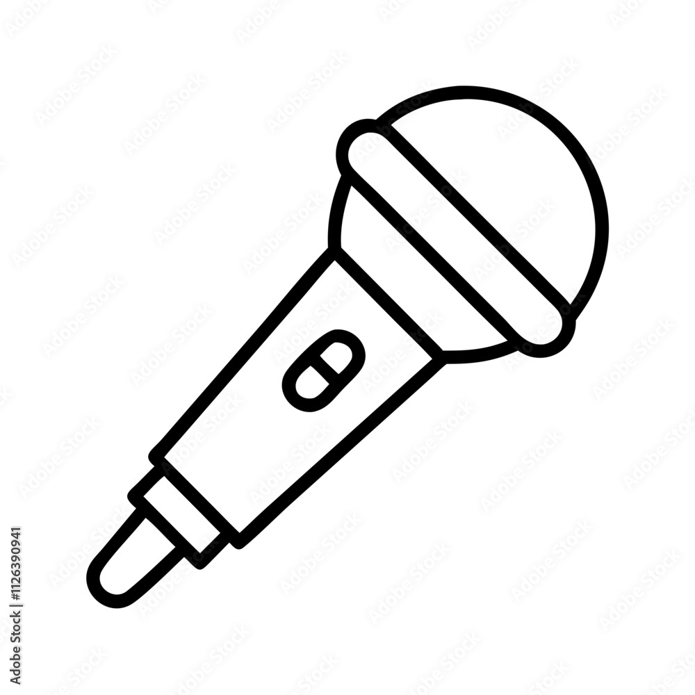microphone icon, technology vector icon, electronic vector illustration - black outline icon of microphone symbolizing technology, electronic, and evolution in simple design. microphone icon, technology vector icon, electronic vector illustration - black outline icon of microphone symbolizing technology, electronic, and evolution in simple design.