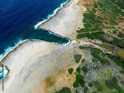 Coast line, Bonaire, drone