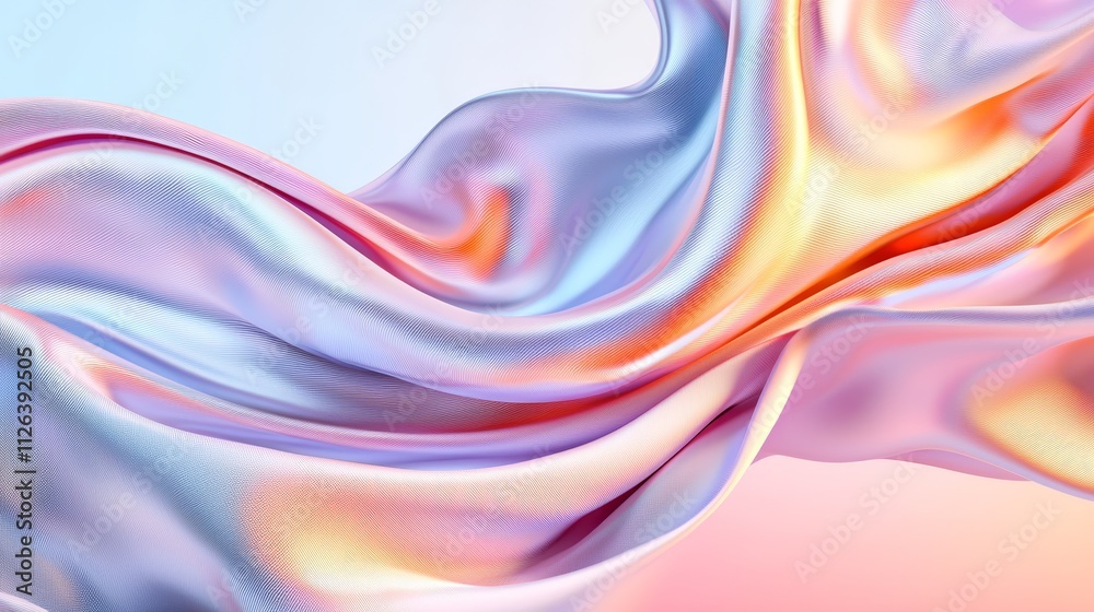 Elegant satin fabric flowing curves soft colors abstract design Elegant satin fabric flowing curves soft colors abstract design