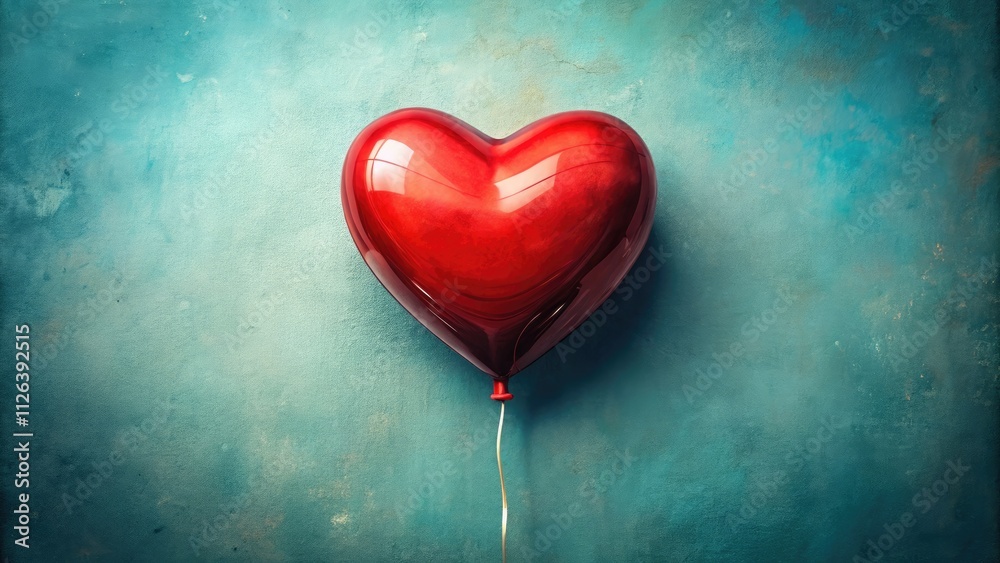 A sweeping hand-drawn illustration of a red heart balloon, panoramic in scope. A sweeping hand-drawn illustration of a red heart balloon, panoramic in scope.