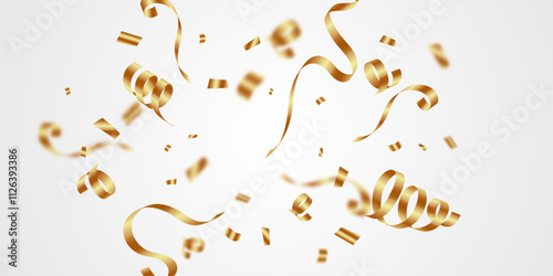 golden confetti background for festival decoration vector illustration
