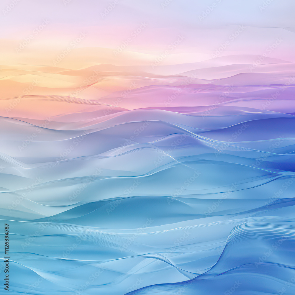 Serene pastel waves, evoking calm and tranquility. soft, dreamy landscape Serene pastel waves, evoking calm and tranquility. soft, dreamy landscape