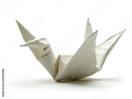 elegant origami crane on a white background