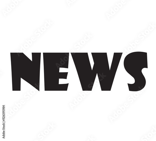 PrintThis image features the word 'NEWS' in bold, black, uppercase letters. The typography is stylized with a playful and dynamic design, making it visually striking and attention-grabbing.