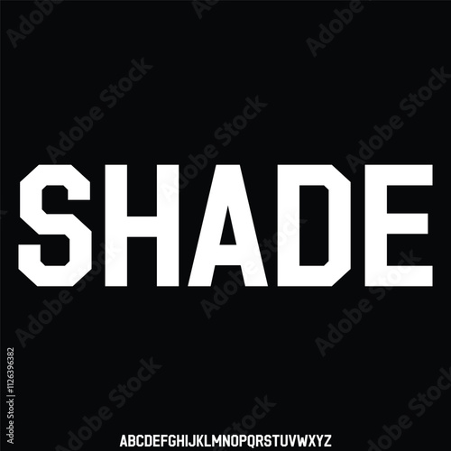 shade, a font combination between vintage and modern Japanese type style alphabet