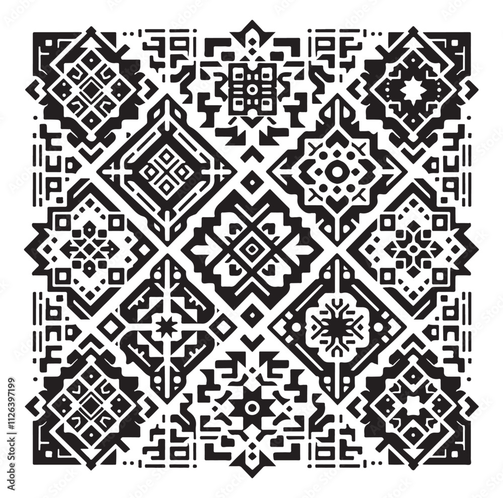 Seamless Geometric Pattern silhouette vector illustration Seamless Geometric Pattern silhouette vector illustration