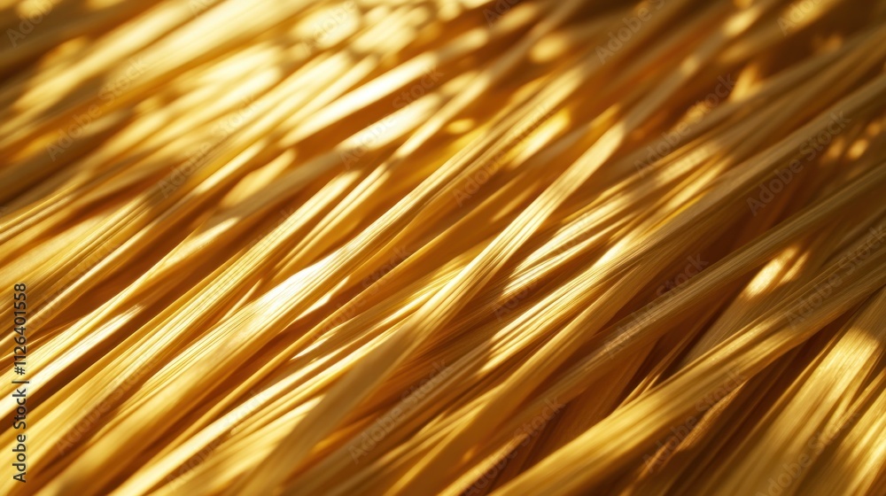 Close-up of golden strands resembling wheat or straw, showcasing texture and light. Close-up of golden strands resembling wheat or straw, showcasing texture and light.