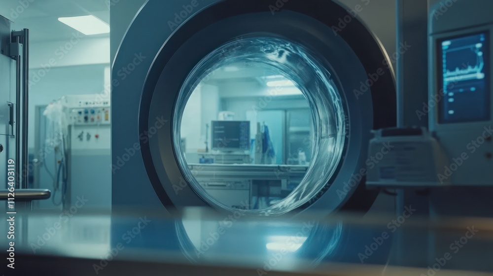 Obraz premium MRI machine interior view.