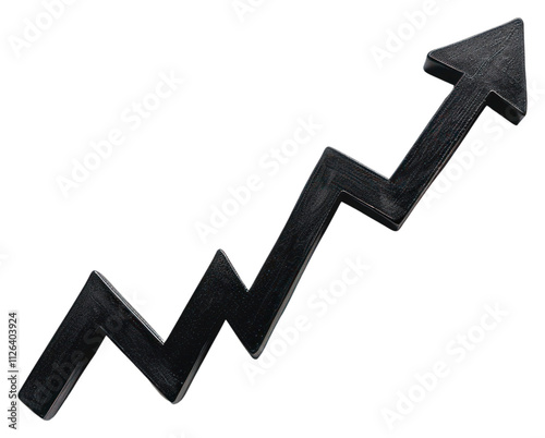 PNG Black zigzag arrow upward