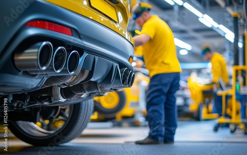 Car Exhaust System in a Modern Manufacturing Facility automotive manifacturing photo series photo