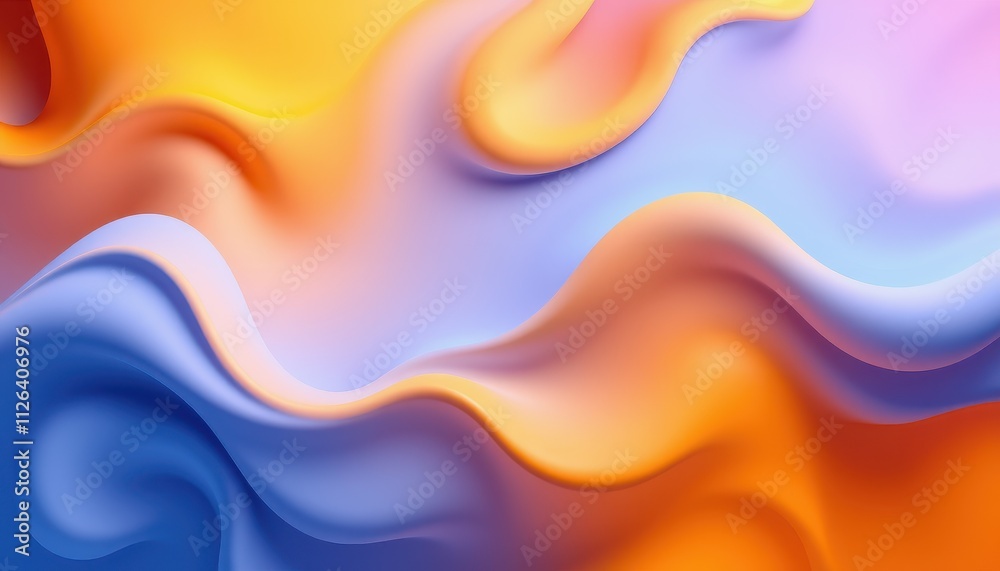 Abstract Orange and Blue Liquid Wave Design Abstract Orange and Blue Liquid Wave Design