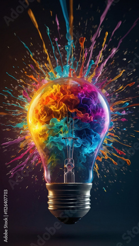 Abstract light bulb, symbolising ideas and creative thinking